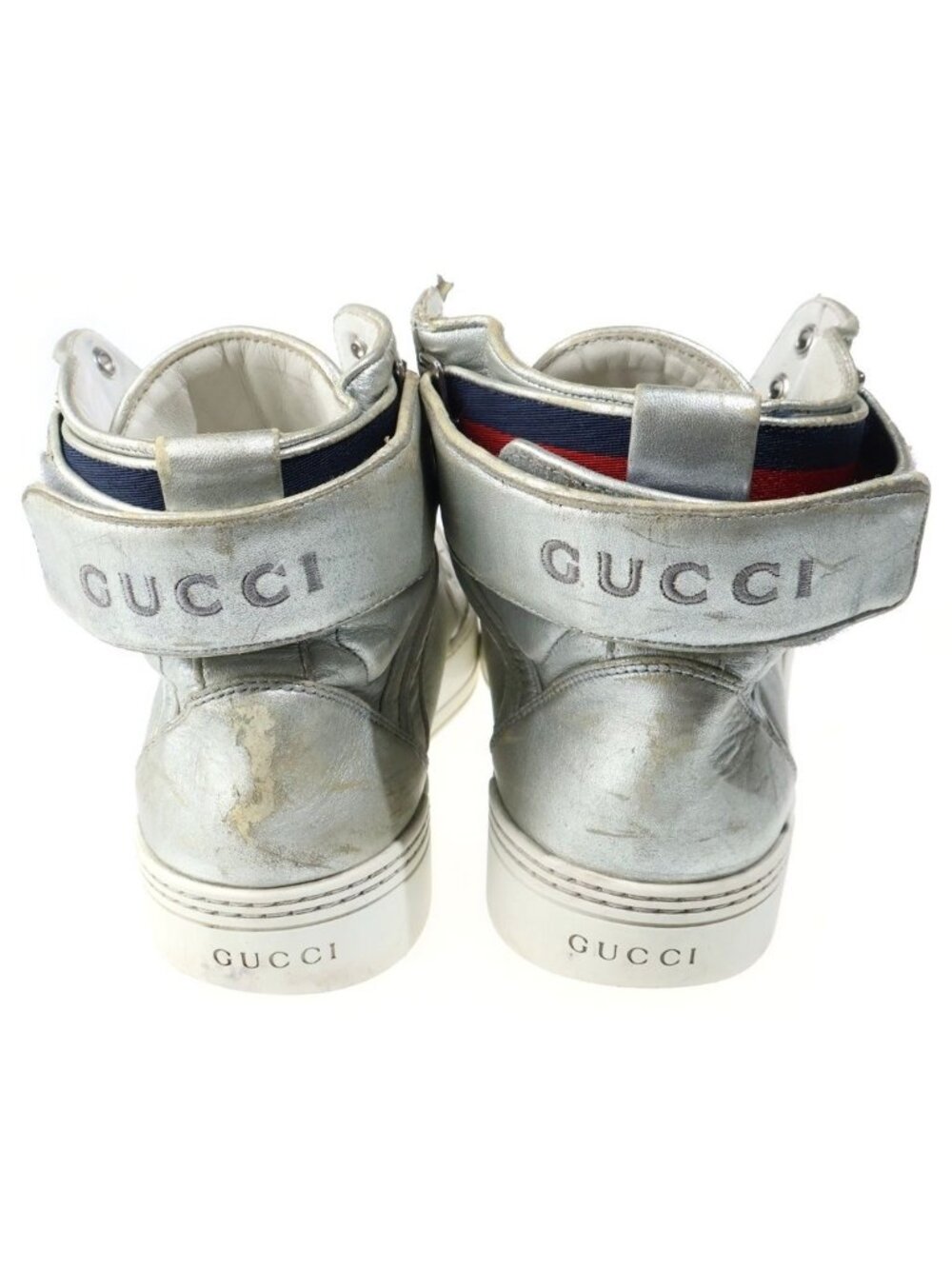 Gucci Logo Embroidery Metallic Cles Lace Up Belt Sneaker - Picture 3 of 6
